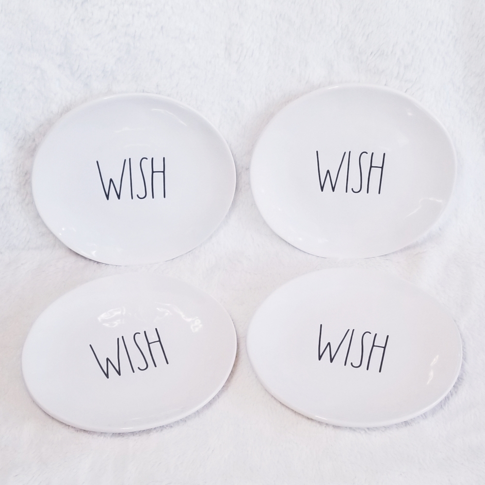Rae Dunn WISH Plates Set of 4